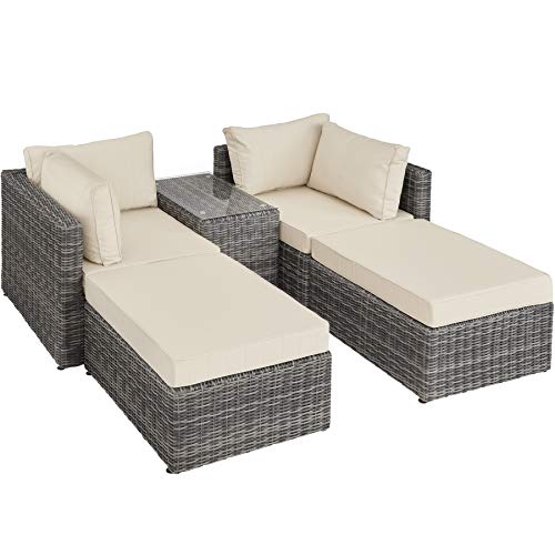 Sonneninsel mit Tisch | Ratten Liegeinsel Komplett Set ...